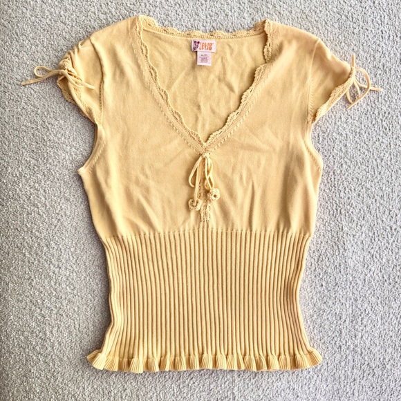 Vintage Levi's Yellow Lace-Up Blouse - Picture 1 of 4